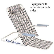 바닥 의자 좌식 소파 접이식 등받이 거실 휴식 체어 다기능 침대 다중 기어 조절 가능 팔걸이가 있는 휴대용 프레임, 8)Plaid-A