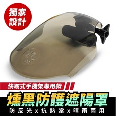 Xilla 燻黑防護遮陽罩 快取式手機架專用 機車手機遮陽帽 晴雨通用, 全透明*遮陽防護罩+一般塑膠旋鈕,XILLA快取式手機架專用款