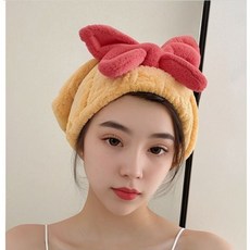 솔버 빨리 마르는 헤어캡, 2개, 옐로우