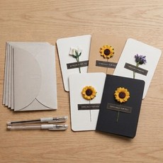 투투텐텐 고급 플라워 편지지 5P + 봉투 5P + 펜 2P, 1개, 플라워편지지