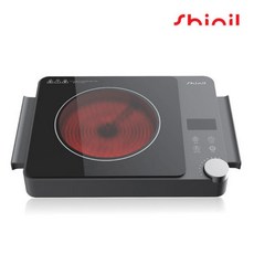 신일 1구 하이라이트 1인용 전기 레인지 미니 휴대용 캠핑 전기버너 렌지, 프리스탠딩, SHL-G10KP