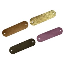 수제 의류 가방 모자 스카프용 가죽 라벨에 7x2cm 봉제 구멍이 있는 4Pcs 가죽 공예 라벨, 핑크 카키 골드
