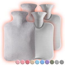 아뜰라임 오래가는 보온 물주머니 핫팩 + 찜질팩 커버 세트 1L 2L, 실버그레이 2L, 2개