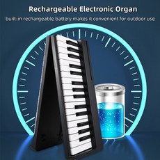 휴대용 충전식 접이식 전자 피아노 61 키 다기능 민감한 초보자용 보면대/유지 페달, 01 빠른