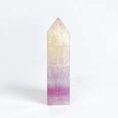 螢石柱 絲質蜜糖感 帶彩虹光紫, 1個