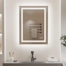 WISFOR LED 사각거울 500x700 3색조명 KC인증 간접조명 화장대거울, 3색조명 500x700