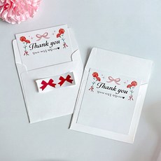 스승의날 기프트카드 봉투 포장 선물 카드 카네이션 어린이집 유치원 2개, 1세트, 화이트