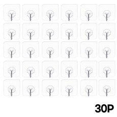 접착식 후크걸이 30p, 1세트