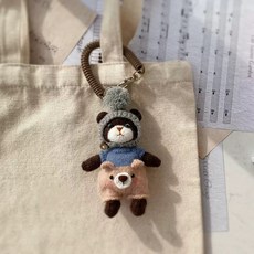 【 在台出货 】 棒針小熊玩偶迷你小奶熊手工diy毛線材料包手工禮物吊飾耶誕禮物, 任選五個備註款式【無需加購默認贈送工具】,不含工具, 1個