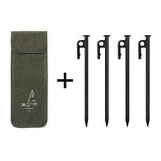 캠핑 지주핀 강철 텐트 고정 핀 텐트팩 타프 고정팩 튼튼한 캠핑핀 모래용 해변 잔디, 30cm 가방 + 25cm 블랙 지주핀 4 개