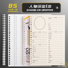 工作記事本 人物設定本 讀書計劃本 記工本 禮金本 顯化規劃本 聯絡簿 oc人物設定本寫小說專用本活頁紙, 1個, 萌新入門推薦--B5--中號,體驗款【1本小說大綱+封面+夾條】