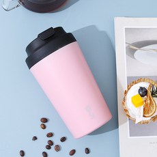 LONGGU 세라믹 텀블러 클래식 도자기 내병 350mL 보온 보냉 텀블러, 핑크, 1개