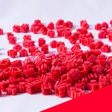 클레이피아 8mm 디폼 블럭 37색상 리필팩 약 300pcs 미니블럭 무료 도안, 빨간색