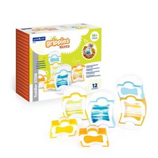 美國guidecraft觸覺磁力波浪積木20件組，培養空間概念、激發感官發展, 1個, 觸覺磁力波浪積木 12件(盒裝)