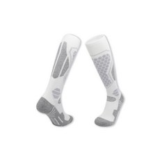 滑雪襪 高筒保暖透氣排汗滑雪襪，加厚襪底緩衝支撐，專業滑雪運動襪, 8208白灰色L, 1套