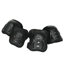 킹카스포츠 무릎보호대 2p + 팔꿈치보호대 세트 303, BLACK, 1개
