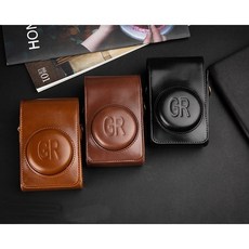 리코 GR4 GR3X GR3 GR2 전용 카메라 가죽 케이스 파우치, GRCA 블랙, 1개