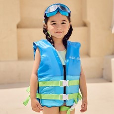 스윔어바웃 어린이 수영조끼 물놀이 부력보조복 SV-W35, 블루(SV-W35BU), 1개