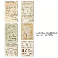 1 롤 빈티지 시 티켓 편지 식물 Washi 강력 접착 테이프 장식 Decora Diy Scrapbooking 스티커 라벨 216106, A