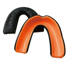 NORDITION 雙層運動牙套 - 護齒器 護牙套 成人/兒童(送收納盒) 台灣製 防磨牙 拳擊 泰拳 BJJ 跆拳道 護牙 護齒 泡熱水, 黑橘色, 1套