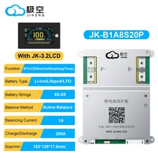 JK BMS B2A8S20P 2.3 3.2 LCD 4S 12V 200A 배터리 액티브 밸런스 bms lifepo4 리튬이온 LTO, 01 JK-B1A8S20P-3.2LCD