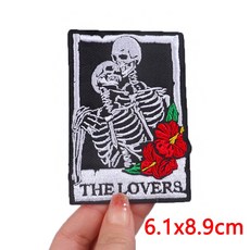 타로 카드 패치 리더/고양이/달/커피 자수 아플리케 DIY 아이언 의류 용 열 접착, PE8157CT