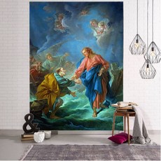 예수님 성화 액자 그리스도 예수 부활절 축제 홈 데코 벽걸이 태피스트리 아트 거실 침실 장식 환경 보호 A. 40x60cm 3. QMGT3-0328-3 1개, B. 60x90cm × 2. QMGT3-0328-2 ×