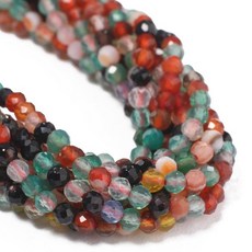 ECLATIS Yochus 230피스 부드러운 천연 멀티컬러 마노 비즈 2mm 루즈 팩트 에너지 힐링 원석 하이퀄리티 주얼리 제작용 DIY 디자인 팔찌 목걸이 귀걸이 3050, 2