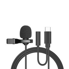 PC 노트북용 미니 5MM DSLR 클립온 마이크 카메라용 라펠 USB C타입 스마트폰용, Type C 2 in 1, 한개옵션1
