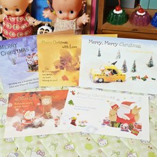 고전문구 바른손 빈티지 크리스마스 엽서 5종, A