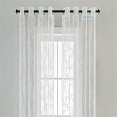 On동네 화이트 레이스 아일렛 커튼145cmx150cm 문가림막커튼