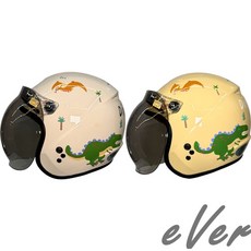 SOL SO-9K 恐龍島兒童安全帽 (多色可選), 1個, 米白/綠-M