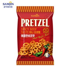 삼진 미니프레첼 매콤한비프맛, 70g, 10개