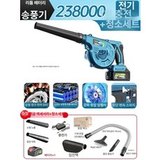 휴대용 무선 송풍기 전동 강력 낙엽청소기 블로워 베어툴 세차 청소기 제설 청소 대포, CT 충전식 세트 (238000H), 1개