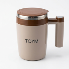 토이엠 믹서컵 선식컵 쉐이커 휘핑자동컵 자동회전컵, 1개, 380ml, 브라운