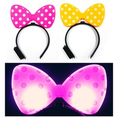 디오유엔 나들이소품 머리띠 라이트 리본 랜덤1개