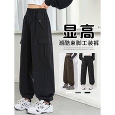 新款可愛童裝 女童長褲 女童工裝褲春秋2025年新款兒童春裝褲子春季黑色運動褲大童休閒褲