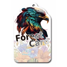 Forest Card小蒼蘭香氛卡，清新香氛，老鷹造型，持久散香，居家裝飾，環保材質, 圖騰炫彩老鷹(1入), 小蒼蘭