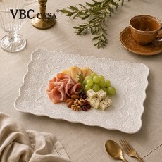 VBC casa 義大利 蕾絲系列 40cm 三明治盤 米白色, 1個