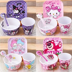 兒童碗學生餐具套裝可愛卡通寶寶家用喫飯碗防摔防燙碗勺筷杯盤, 1個, 丑魚,兒童喫飯碗