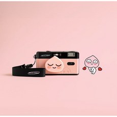 Kakao Friends 重複使用即可拍 相機 附造型鏡頭蓋、收納袋, 1個, 桃桃粉