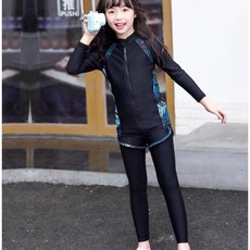 兒童泳裝套裝 分體長袖防曬衝浪服