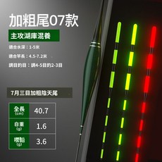 日夜兩用夜光電子魚漂 醒目鯽魚鰱鱅夜釣浮漂, 1個, 超亮07款【喫鉛約3.6g】三目加粗,陞級變色款（一支）配一粒電池