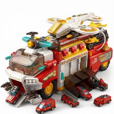 토요요 자동차 장난감 대형 구조 트럭 세트 소방차 경찰차 미니카 어린이 역할놀이 완구 어린이날 선물QZ-JY1, 1개, 소방 구조차 세트