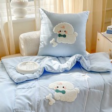 賣場新品多功能抱枕 可愛抱枕抱枕毛毯被子二閤一辦公室午睡抱枕被子兩用沙髮毯子空調被夏涼被車載車用靠墊二閤一, 動物派對,小號40*40cm打開100*150cm