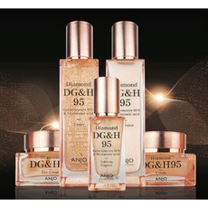 Anjo 韓國 鑽石 DG&H 95 護膚套裝 乳液 化妝水 精華液 眼霜 乳霜, 1個, 禮盒