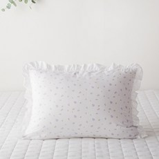 La Pomme 荷葉邊薰衣草花紋枕套