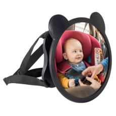 KOZNY 可愛小熊後照鏡, 黑色, 1個