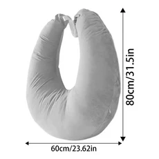 팔지원 베개 U 모양의 독서 게임 성인 크로 셰 뜨개질 휴대용 책상 부드러운 쿠션, 01 Gray, 1개