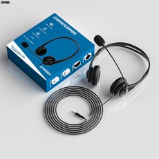 DFMEI 學生考試有線耳機商務話務員專用頭戴式USB耳機電腦聽力耳麥, SY490MV雙耳黑3.5mm耳機帶包裝, 如圖